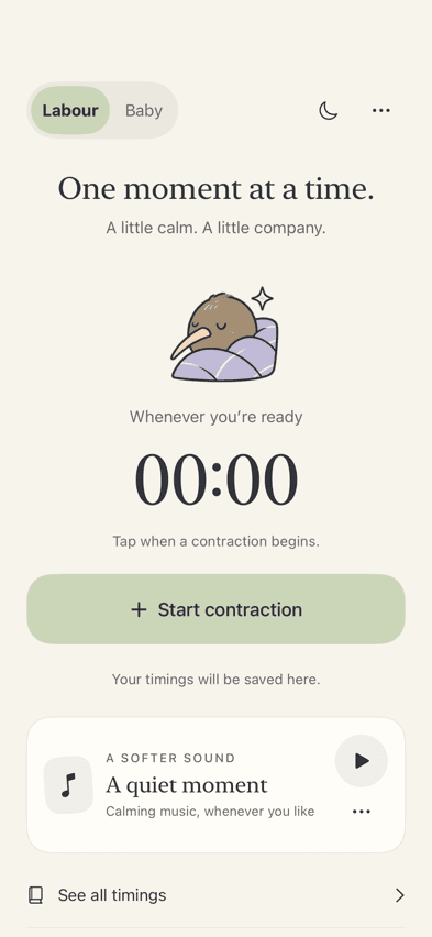 Kiwi Mama's calm contraction timer